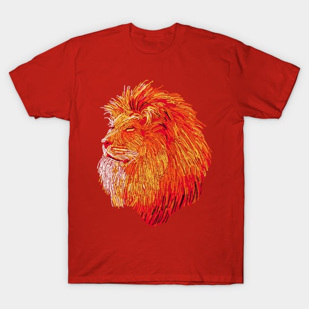 Fire Lion T-Shirt by leslieharris372